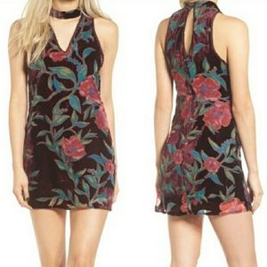 NWT Band of Gypsies Boho Mini Velvet Burnout Dress
